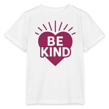 Heart with Be Kind Message - Stanley/Stella MINI CREATOR Kids’ T-Shirt - white - Front - Maike (125cm)
