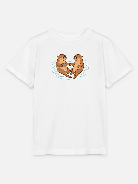 Verspielte Otter Liebe Illustration - Stanley/Stella Kinder T-Shirt MINI CREATOR - Weiß