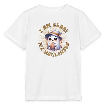 Cute ghost witch charm in Halloween style - Stanley/Stella MINI CREATOR Kids’ T-Shirt - white - Front - Maike (125cm)
