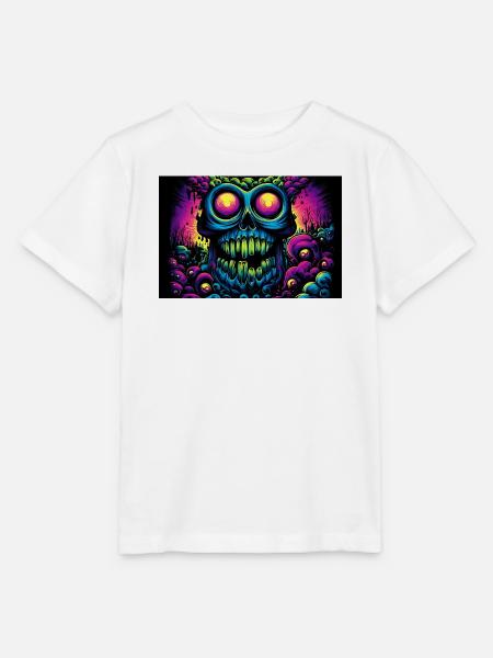 Glühender psychedelischer Schädel - Stanley/Stella Kinder T-Shirt MINI CREATOR - Weiß