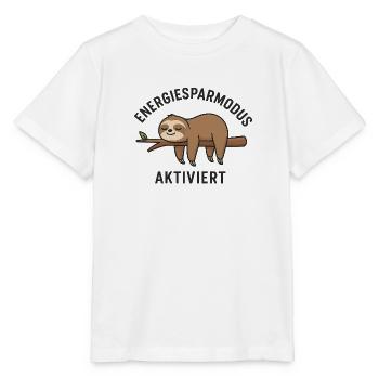 Energy Saving Slack Sloth Design - Stanley/Stella MINI CREATOR Kids’ T-Shirt - white - Front - Maike (125cm)