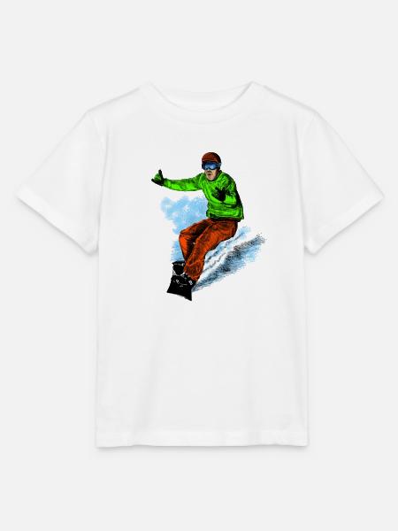 Snowboarding - Stanley/Stella Kinder T-Shirt MINI CREATOR - Weiß