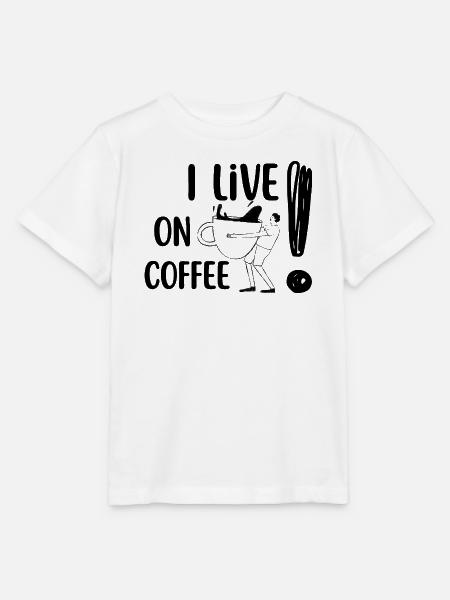 Ich lebe von Kaffee - Stanley/Stella Kinder T-Shirt MINI CREATOR  - Weiß