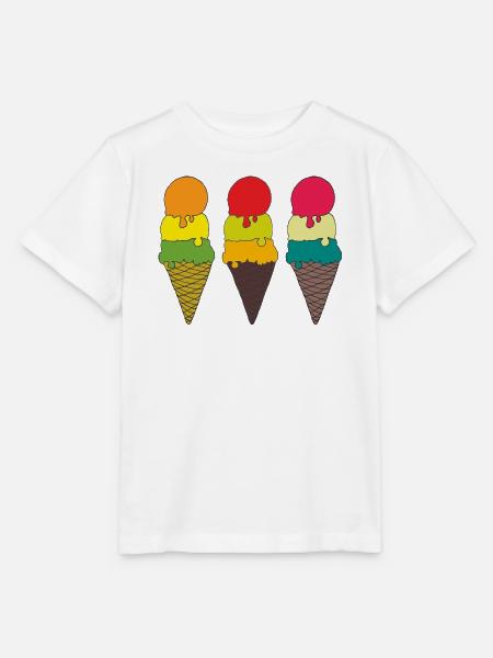 Bunte Eistüten Illustration - Stanley/Stella Kinder T-Shirt MINI CREATOR - Weiß