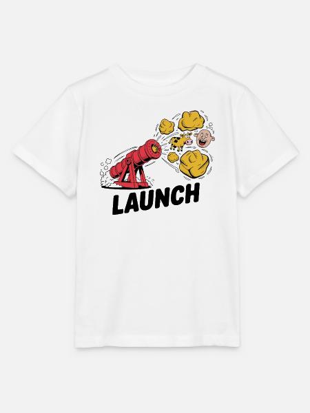 Comic Dinosaurier Kanone Explosion Design - Stanley/Stella Kinder T-Shirt MINI CREATOR - Weiß