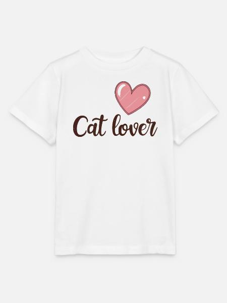 Helles rosa Herz für Katzenliebhaber - Stanley/Stella Kinder T-Shirt MINI CREATOR  - Weiß