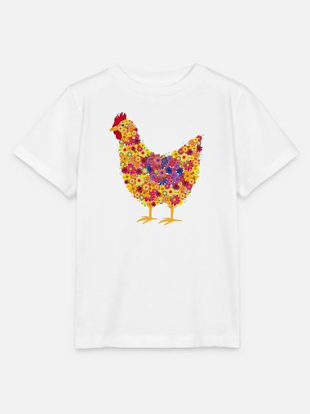 Blumenhuhn Bunt Farbenspiel - Stanley/Stella Kinder T-Shirt MINI CREATOR - Weiß