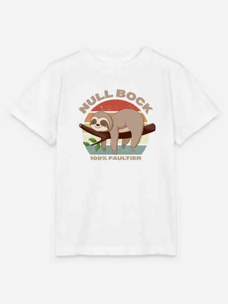 Null Bock Design für alle Faulenzer - Stanley/Stella Kinder T-Shirt MINI CREATOR - Weiß