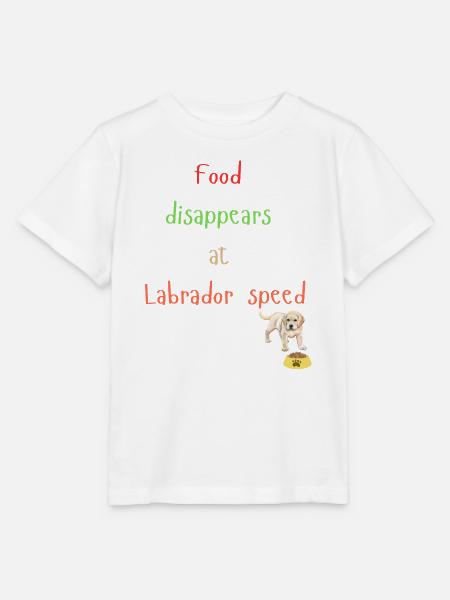Labrador Essen Verschwinden Verspieltes Design - Stanley/Stella Kinder T-Shirt MINI CREATOR - Weiß