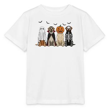 Halloween Hunde mit Kürbislaterne, Labrador - Stanley/Stella Kinder T-Shirt MINI CREATOR  - Weiß - Vorne - Maike (125cm)