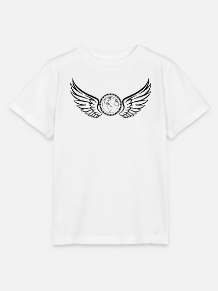Die Erde getragen von Flügel - Stanley/Stella Kinder T-Shirt MINI CREATOR  - Weiß