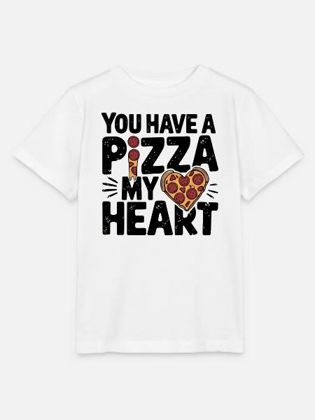 Pizza Liebe Herz Lustiger Essensliebhaber - Stanley/Stella Kinder T-Shirt MINI CREATOR  - Weiß