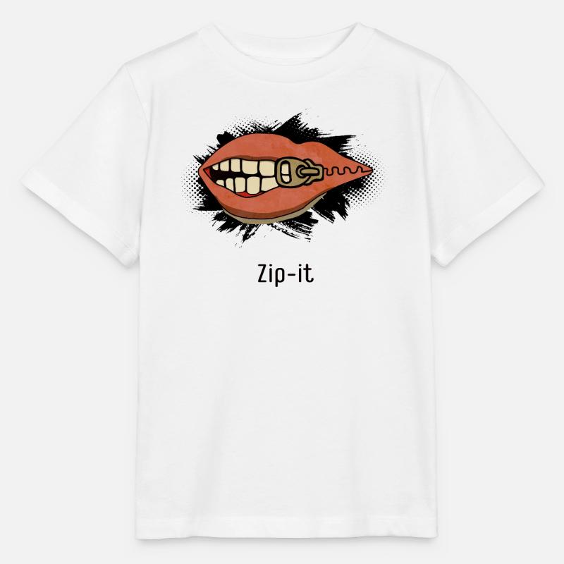 Zip it – cheeky statement in a pop art look - Stanley/Stella MINI CREATOR Kids’ T-Shirt - white