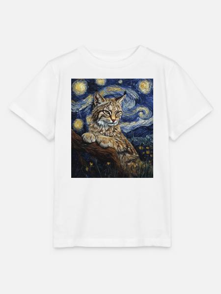 Luchs Van Gogh Style Starry - Stanley/Stella Kinder T-Shirt MINI CREATOR - Weiß