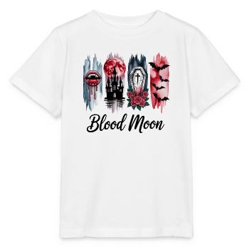 Blutmond 4 ScheibenGothic Halloween Motiv - Stanley/Stella Kinder T-Shirt MINI CREATOR  - Weiß - Vorne - Maike (125cm)