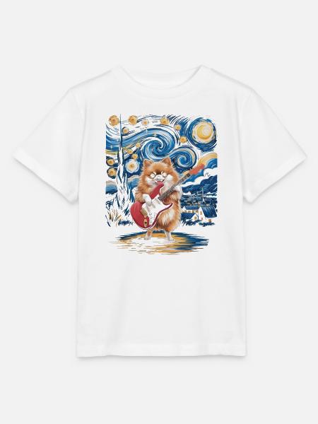 Starry Night Pomeranian - Stanley/Stella Kinder T-Shirt MINI CREATOR - Weiß