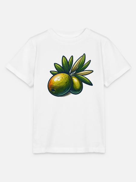 Illustration von Oliven und Laub - Stanley/Stella Kinder T-Shirt MINI CREATOR - Weiß