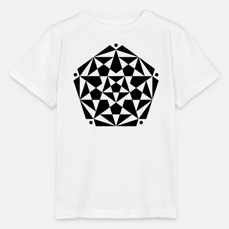 Conception d’étoile de pentagramme fractal - T-shirt bio MINI CREATOR Stanley/Stella Enfant - blanc