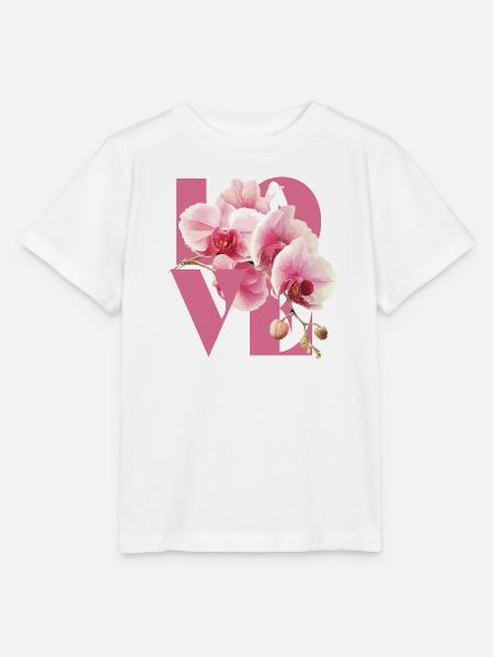 Elegantes Orchideen-Blumendesign - Stanley/Stella Kinder T-Shirt MINI CREATOR  - Weiß