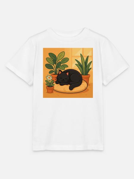 Gemütliche Katzenruhe mit Pflanzen - Stanley/Stella Kinder T-Shirt MINI CREATOR  - Weiß