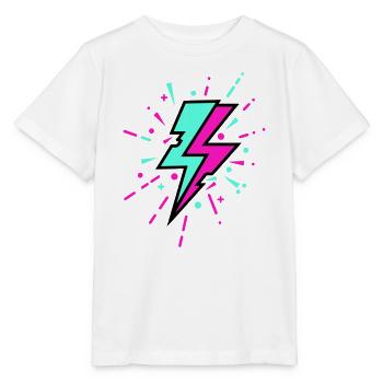 Retro Lightning Bolt Colorful Style - Stanley/Stella MINI CREATOR Kids’ T-Shirt - white - Front - Maike (125cm)
