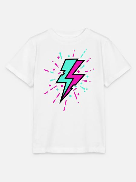 Retro Blitz bunten Stil - Stanley/Stella Kinder T-Shirt MINI CREATOR - Weiß