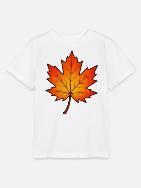 Herbstlicher Ahornblatt-Print - Stanley/Stella Kinder T-Shirt MINI CREATOR  - Weiß