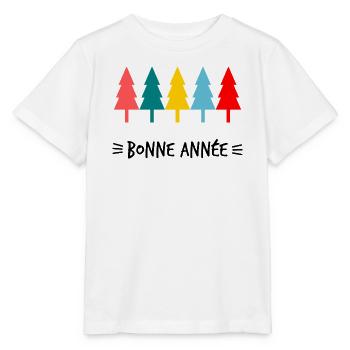 SAPIN. BONNE ANNEE. SAINT SYLVESTRE - T-shirt bio MINI CREATOR Stanley/Stella Enfant - blanc - Devant - Maike (125cm)
