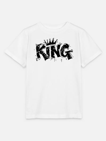 König Graffiti Schriftzug - Stanley/Stella Kinder T-Shirt MINI CREATOR - Weiß