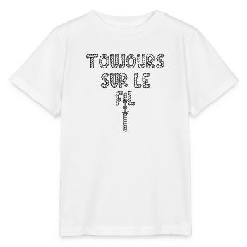 ALWAYS ON THE EDGE! (danger, risk) - Stanley/Stella MINI CREATOR Kids’ T-Shirt - white - Front - Maike (125cm)