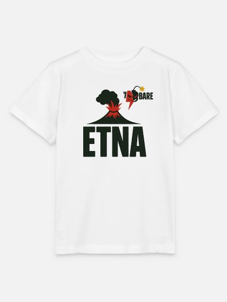 Ätna Eruption Grafik T-Shirt - Stanley/Stella Kinder T-Shirt MINI CREATOR  - Weiß