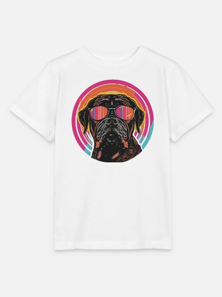 Schicker Hund mit Sonnenbrille - Stanley/Stella Kinder T-Shirt MINI CREATOR - Weiß