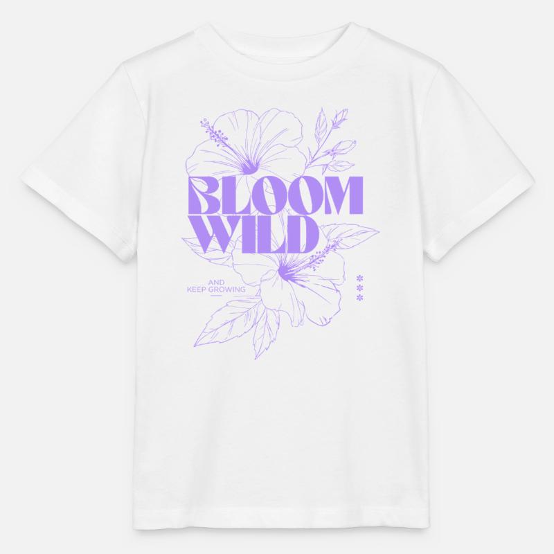 Bloom Wild Botanische Illustration - Stanley/Stella Kinder T-Shirt MINI CREATOR  - Weiß