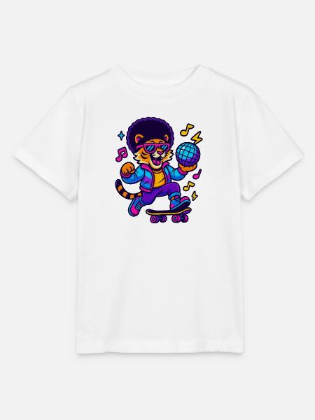 Löwen-DJ im Retro-Design - Stanley/Stella Kinder T-Shirt MINI CREATOR - Weiß