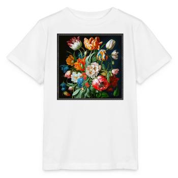 Tapisserie colorée de la galerie des tulipes et des jonquilles - T-shirt bio MINI CREATOR Stanley/Stella Enfant - blanc - Devant - Maike (125cm)