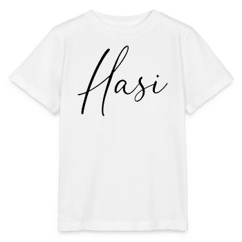 Hasi / Conception de l’écriture manuscrite - T-shirt bio MINI CREATOR Stanley/Stella Enfant - blanc - Devant - Maike (125cm)