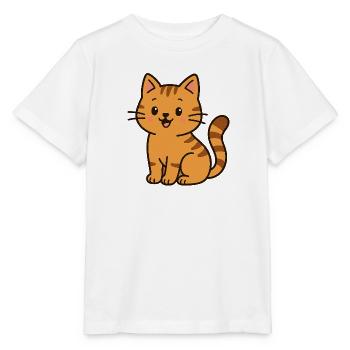Chat de dessin animé mignon dans la vie quotidienne - T-shirt bio MINI CREATOR Stanley/Stella Enfant - blanc - Devant - Maike (125cm)