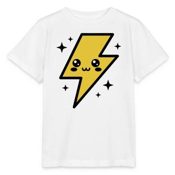 Éclair kawaii avec visage expressif - T-shirt bio MINI CREATOR Stanley/Stella Enfant - blanc - Devant - Maike (125cm)