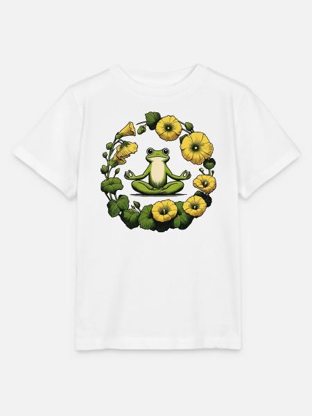 Friedlicher Frosch-Meditationskreis - Stanley/Stella Kinder T-Shirt MINI CREATOR  - Weiß