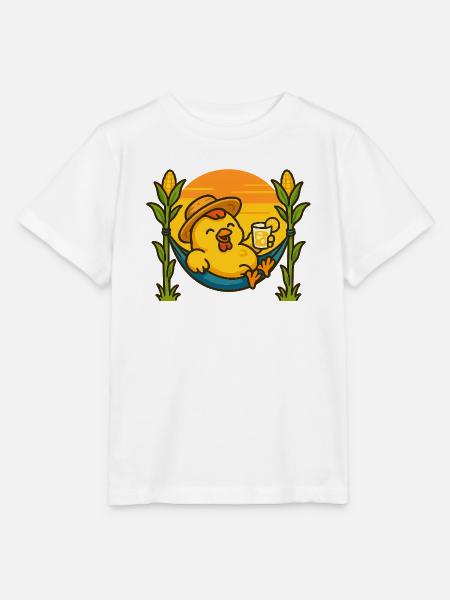 Huhn vom Mais schlürft Limonade - Stanley/Stella Kinder T-Shirt MINI CREATOR - Weiß
