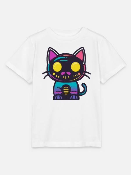 Kater Halloween Katze - Stanley/Stella Kinder T-Shirt MINI CREATOR - Weiß