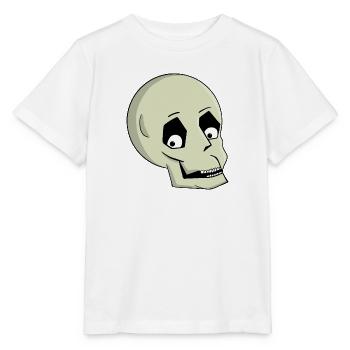 Verspielte Totenkopf Lächeln Karikatur - Stanley/Stella Kinder T-Shirt MINI CREATOR  - Weiß - Vorne - Maike (125cm)