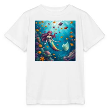 Unterwasser Mermaid Farbenspiel - Stanley/Stella Kinder T-Shirt MINI CREATOR  - Weiß - Vorne - Maike (125cm)