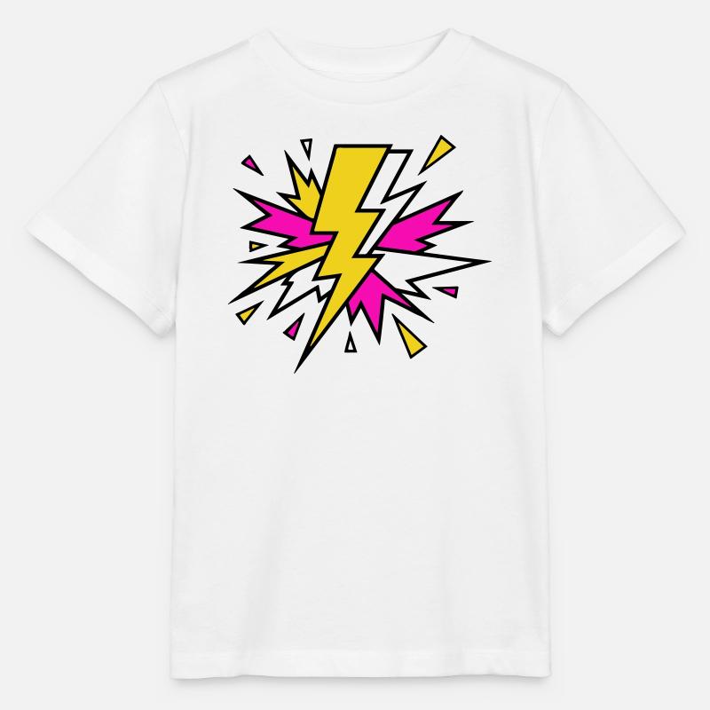 Explosion de néons à faisceau jaune - T-shirt bio MINI CREATOR Stanley/Stella Enfant - blanc