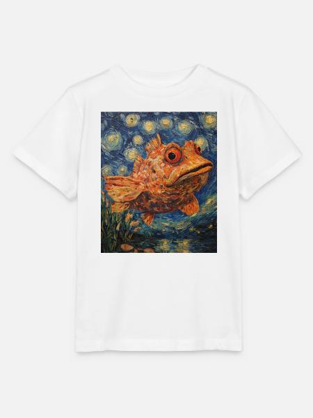Fisch Van Gogh Style - Stanley/Stella Kinder T-Shirt MINI CREATOR - Weiß