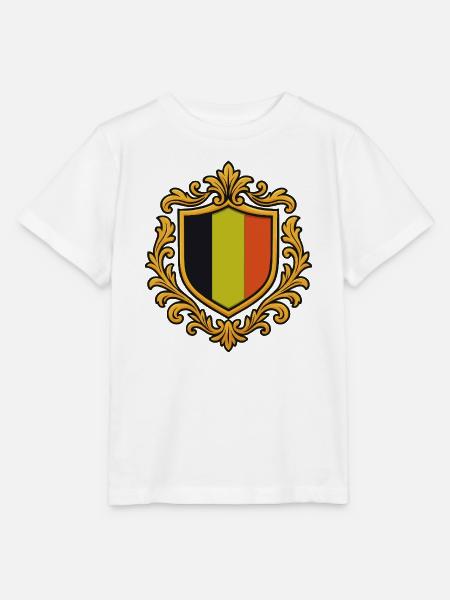 Belgien Wappen Goldrahmen - Stanley/Stella Kinder T-Shirt MINI CREATOR  - Weiß