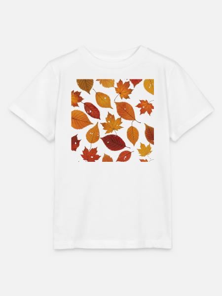 Herbstblatt Muster - Stanley/Stella Kinder T-Shirt MINI CREATOR  - Weiß