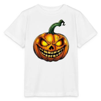 gruseliger Halloween Kürbis :) - Stanley/Stella Kinder T-Shirt MINI CREATOR  - Weiß - Vorne - Maike (125cm)