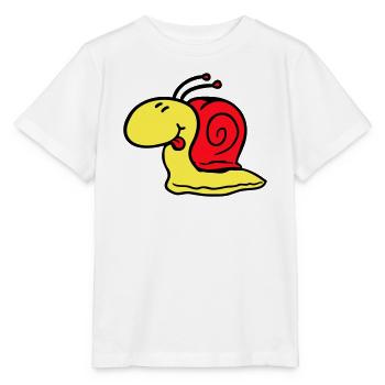 Schnecke frech Zunge rausstrecken schnell klein - Stanley/Stella Kinder T-Shirt MINI CREATOR  - Weiß - Vorne - Maike (125cm)