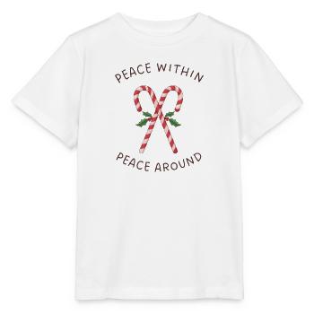 Zuckerstangen Mistelzweig – Peace Within Around - Stanley/Stella Kinder T-Shirt MINI CREATOR  - Weiß - Vorne - Maike (125cm)